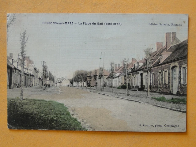 RESSONS sur Matz -- La Place du Bail côté droit - Carte colorisée