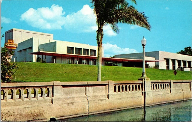 Civic Center Lake Mirror Lakeland Florida FL Postcard Curteich VTG UNP Vintage