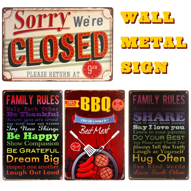 Vintage Retro Tin Sign door Wall Decor Metal Bar Plaque Pub Poster Home Shop