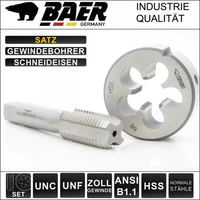 Gewindebohrer Baer HSS Schneideisen UNC UNF Zoll Gewindebohrer Gewinde Schneide