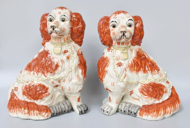 Pair Of Mantle Dogs Staffordshire  Large  32cm vintage