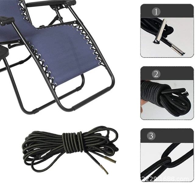 Lot De 6 Sangles De Chaise Renforcées – Longueur 36,5 Cm (extensible), Crochets Métalliques, Pour Chaises Longues Et Pliantes - 12