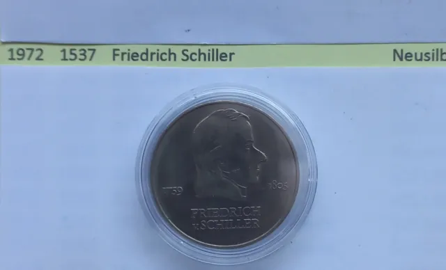 DDR 20 Mark  1972 Neusilber Friedrich von Schiller