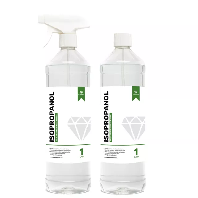 Isopropanol 99,9% | 2x1000 ml | Hygienereiniger | IPA Spezial Reiniger PREMIUM