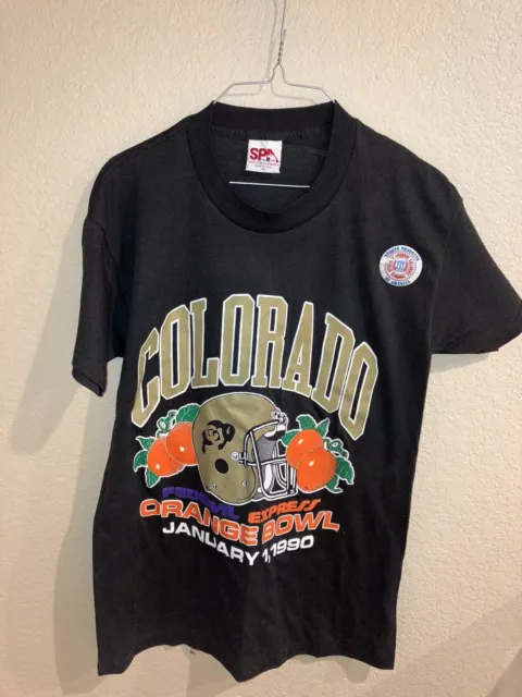 Mens Vintage 90s Colorado Buffaloes CU Buffs Orange Bowl T-shirt Medium