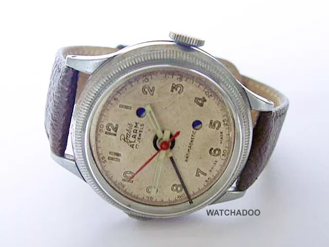 Vintage 1950s Swiss Basis Antimagnetic Alarm Wrist Watch