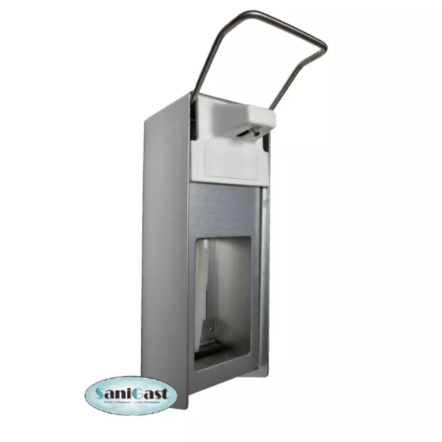 1 Wandspender Alu 1000 ml - kurzer Hebel - Alufront - Desinfektionsspender