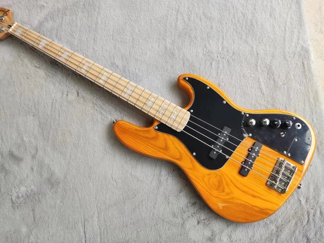 4 String Black Pickguard Jazz Bass Electric Guitar ASH Body Maple Fingerboard