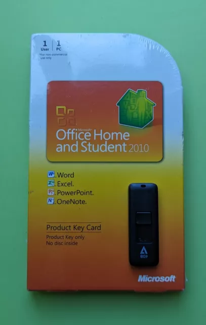 Microsoft Office 2010 Home & Student Product Key Card with USB New