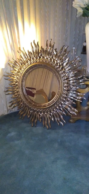 Vintage Sunburst Mirror 44x44  Starburst Mid Century Mod