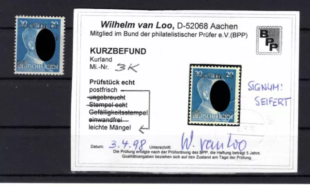Kurland 3K KOPFSTEHER ** POSTFRISCH BPP Befund 250EUR (K5886
