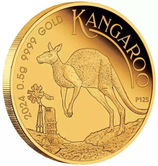 2024 Australia Mini Roo $2 0.5 Gram .9999 Pure Gold Proof coin in card Kangaroo