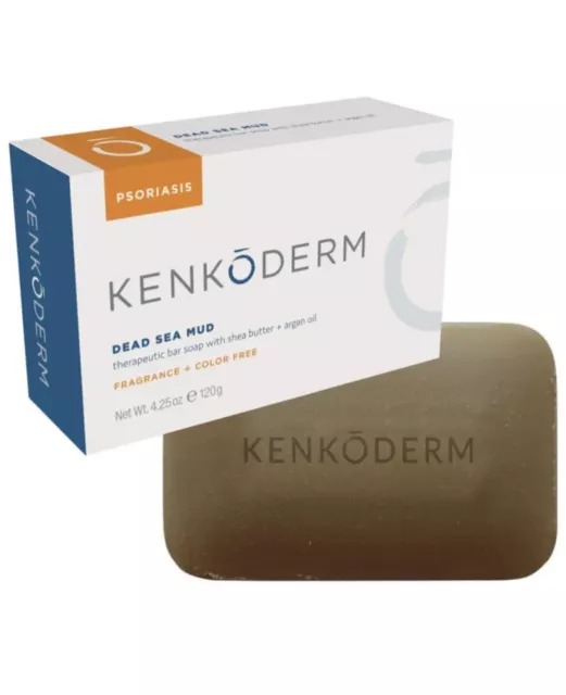 Dead Sea Mud Soap Kenkoderm Psoriasis with Argan Oil & Shea Butter 4.25 oz 1 Bar