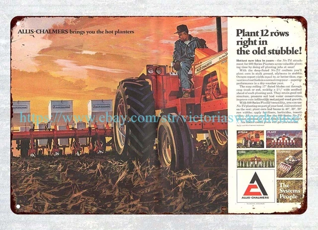 1968 Allis Chalmers AC Tractor Planter metal tin sign garage design ideas