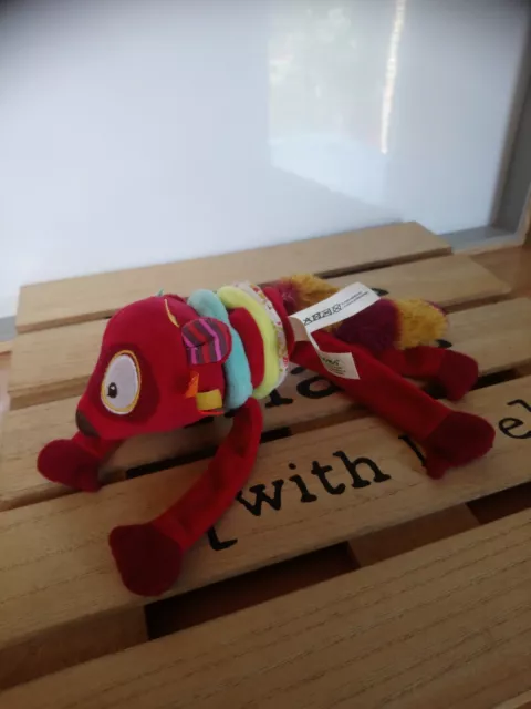 Petite peluche doudou Georges le lémurien raton laveur vibreur Lilliputiens