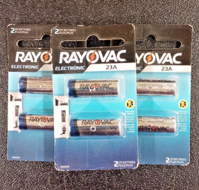 3- 2 ct. (6 total) Rayovac Electronic 12 Volt Alkaline Battery 23A