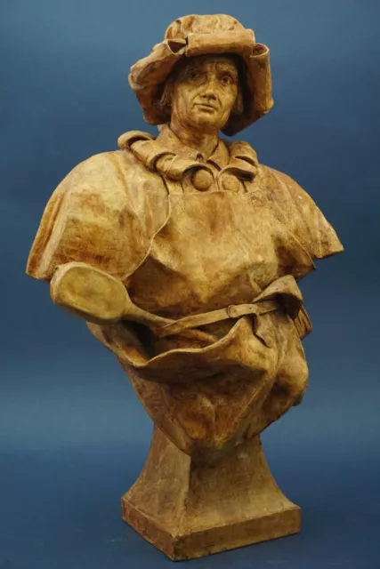 GOLDSCHEIDER Enorme Busto terracotta Maestro di cantina 1800 XIX Vienna Austria 3