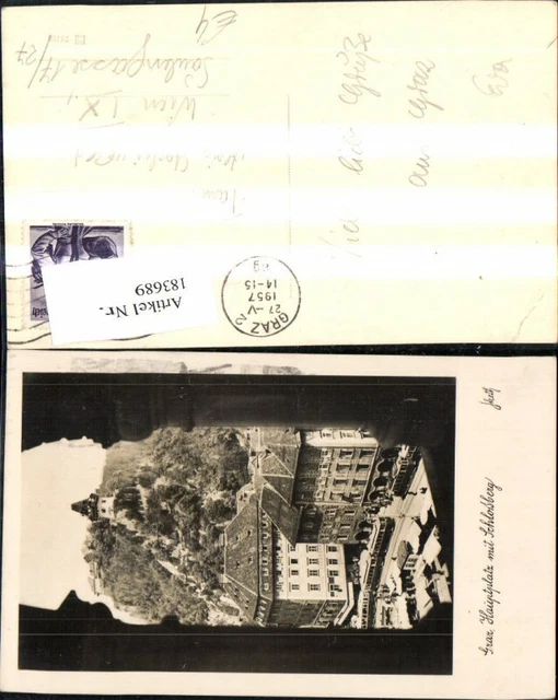183689,Graz Hauptplatz m. Schlossberg Foto Ak