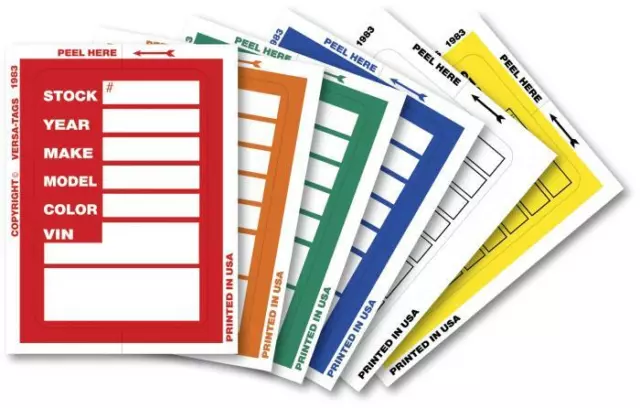 Automotive Vehicle Kleer-Bak Stock Stickers by Versa Tag - Choose Your Color