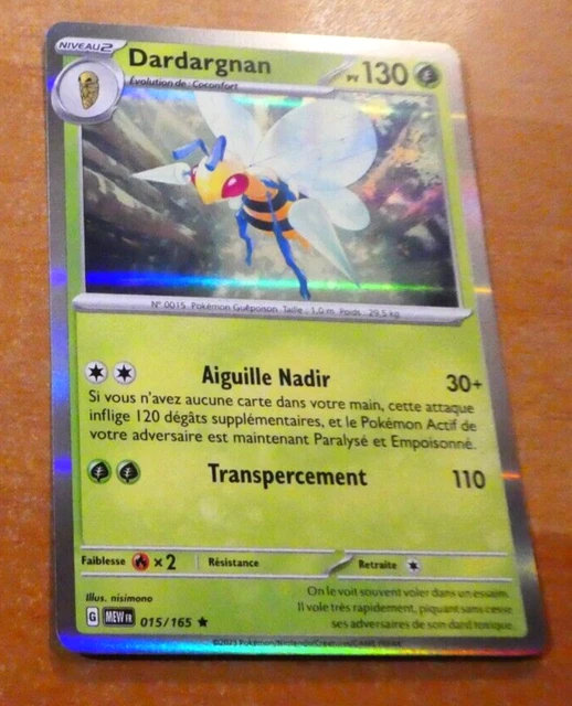 Pokemon 151 Card Rare Holo Cards Dardargnan 015/165 Mew Fr Vf Jcc Mint 2023