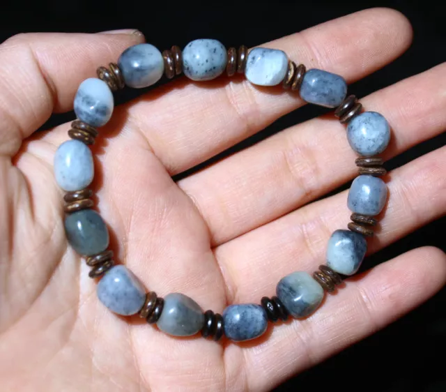 100% natural HeTian jade bracelet Stone flexibility string bracelet jade Stone