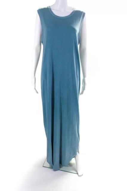 The Great Women's Scoop Neck Sleeveless Cotton Maxi Dress Blue Size 2