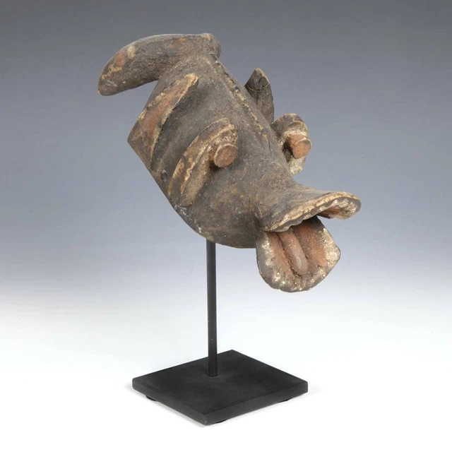 Passport Mask Carved Wood Pigment Chamba People Nigeria West Africa 20Th C.
