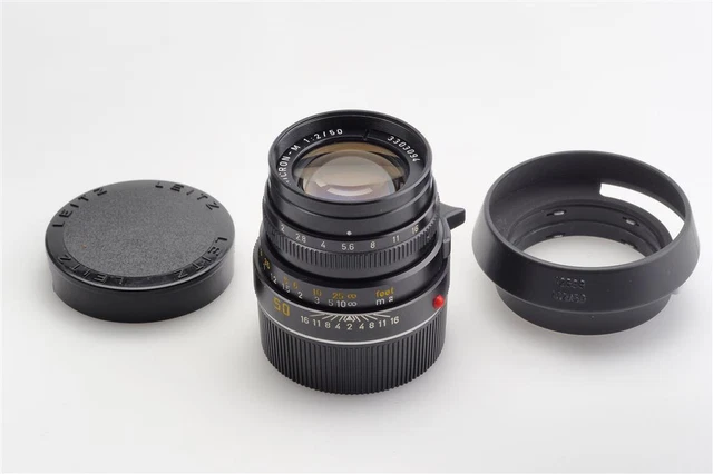 Leitz Leica M Summicron-M 2/50mm Black 11819 w. Hood 12538 (1679765553)