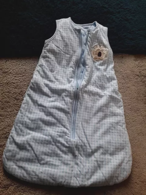 Saco de dormir para bebé azul a cuadros acolchado con cremallera 2,5 tog Little Dreamer traje de dormir P.Js