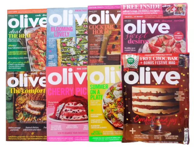 8 x OLIVE MAGAZINE BACK ISSUES ~ ~ NEW ~ ~