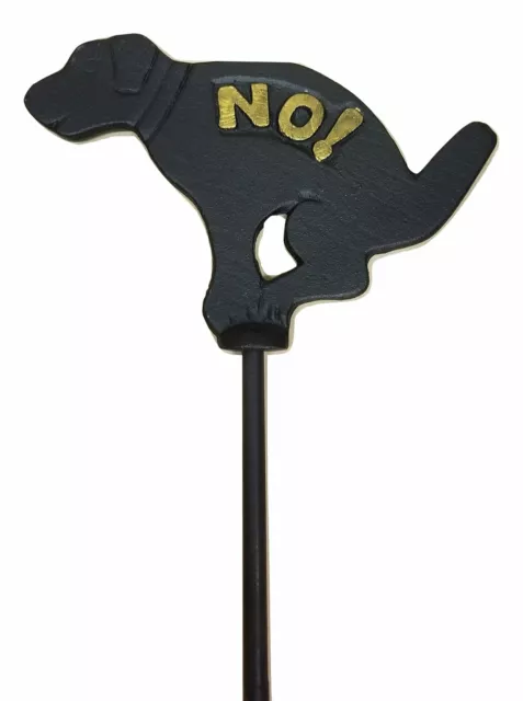 Cast Iron NO POOPING Dog Reversible and tall 23"