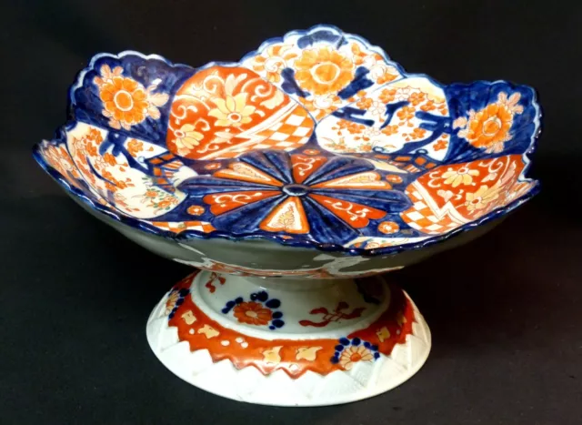 D 1850 grande coupe présentoir porcelaine Imari art Japon ancien 28cm1.5Kg chic