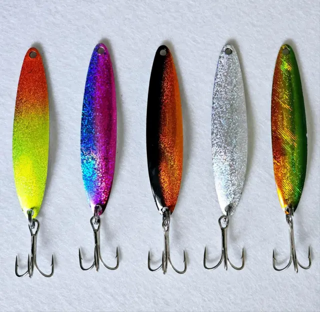 VINTAGE SALMON TROLLING Spoon Fishing Lure Lot Of 13 New In Bags
