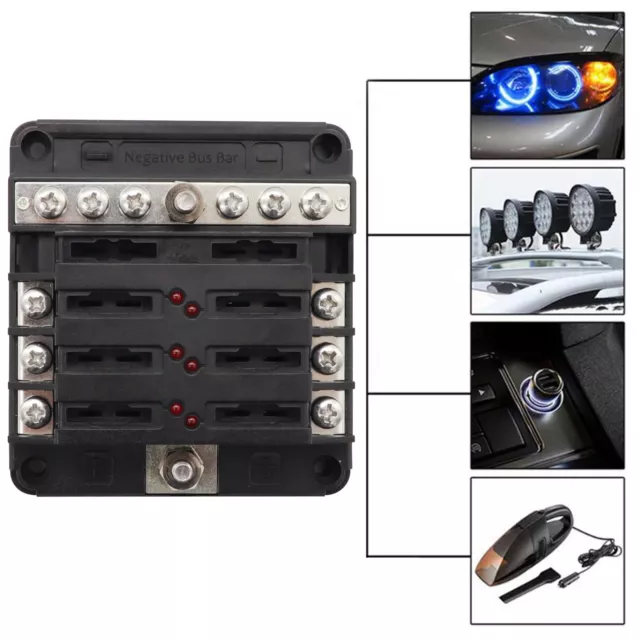 6 Way Blade Fuse Holder Box Block Case For Car Boat Marine Bus Van Waterproof AV