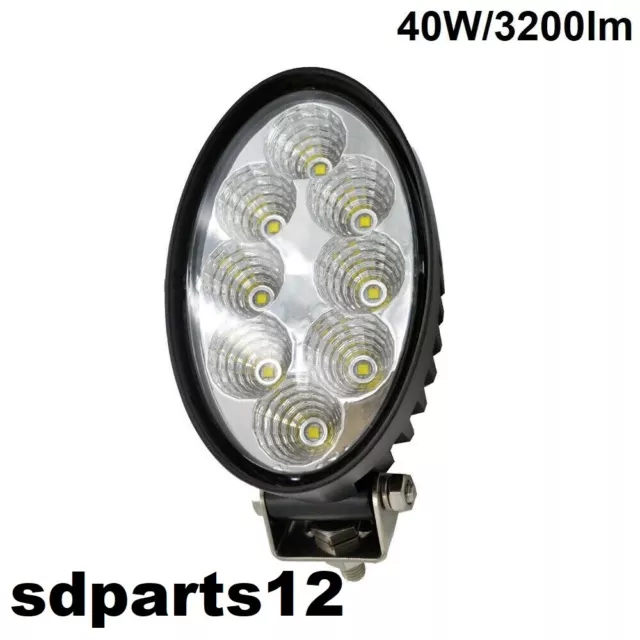 FARO LAVORO LED 40W 3200Lm Ovale Supporto Girevole Per Trattori