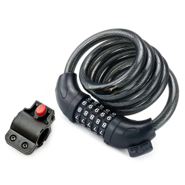 1.2m Bike Bicycle Cycling Lock 5-Digit Combination Security steel Cable Lock 3
