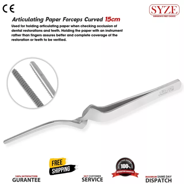 Dental Articulating Miller Paper Holder Forceps Curved 15CM Surgical Tweezers CE