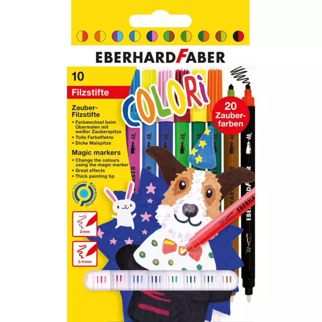 10 EBERHARD FABER Colori Filzstifte farbsortiert Zauberstifte mit Farbwechsel