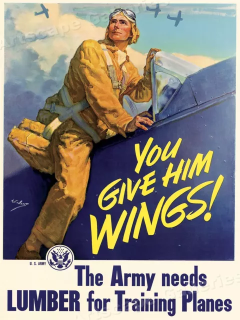 Army Needs Lumber for Training Planes! 1943 WW2 Air Corps War Poster - 20x28