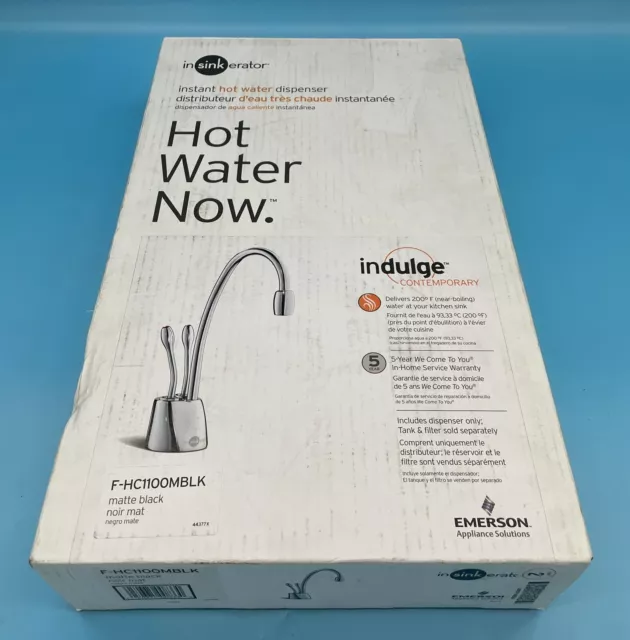 InSinkErator Indulge F-HC1100MBLK Faucet Instant Hot Cold Water Dispenser BLACK