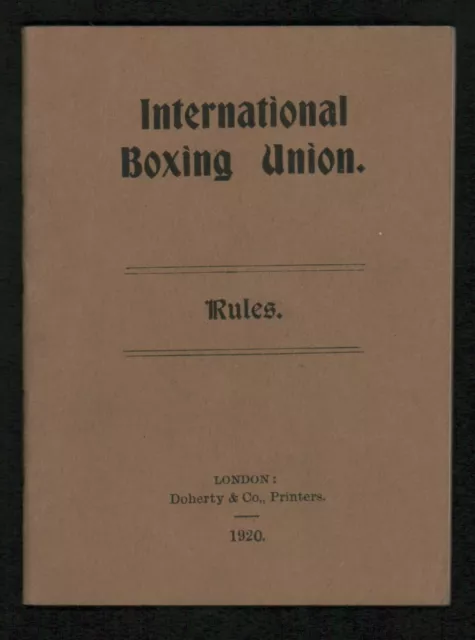 Original 1920's  British Boxing Board  Rules Booklet (147124)