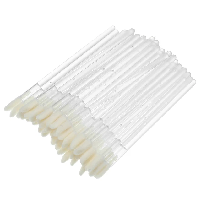 50 Pcs Non Réutilisable Lèvre Pinceaux, Maquillage Brosse Applicateur Outil Kits