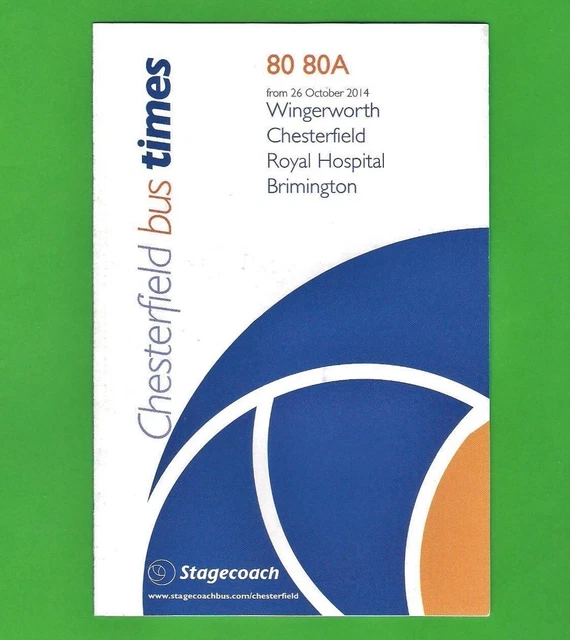 TIMETABLE STAGECOACH Chesterfield 80/A Wingerworth & Brimington