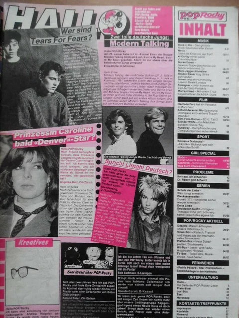 POP ROCKY 5 - 1985 (2) Hendrik Martz Mick Jagger Nena Foreigner Indiana Jones 2