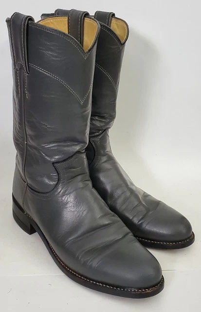 JUSTIN GRAY LEATHER Lace Up Cowboy Boots Mens Size 9 D Style  display picture 1