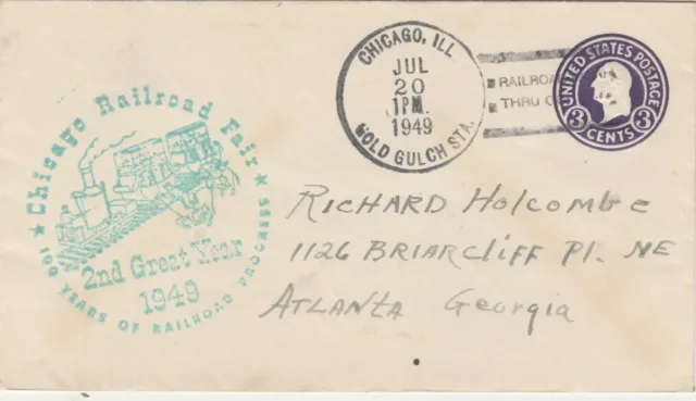 Chicago IL -- Chicago Railroad Fair - 2nd Great Year 1949 - Fancy Chicago Cancel