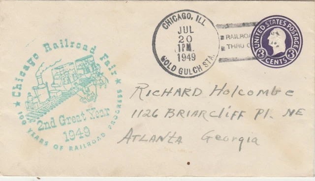 Chicago IL -- Chicago Railroad Fair - 2nd Great Year 1949 - Fancy Chicago Cancel