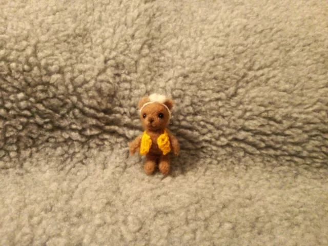 Miniature handmade dollhouse tiny brown bear 1/12th scale. House Dolls  OOAK