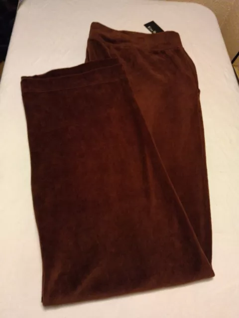 NWT KIM ROGERS Womens XL Velour Ranch Brown Lounge Athletic Pants 39