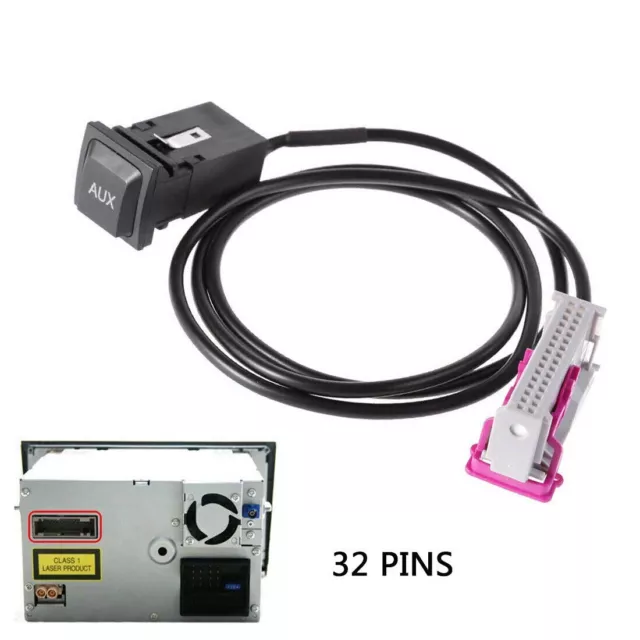 Retrofit Adapter Cable for Car RNSE Navigation For A3 AUX Button 32Pin Plug